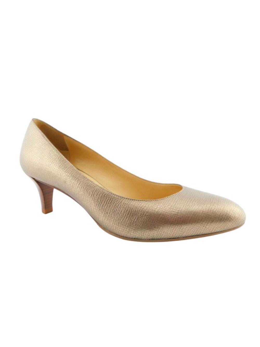 COLE HAAN Nike Air Gold Shimmer Metallic Leather Heel Pumps 8
